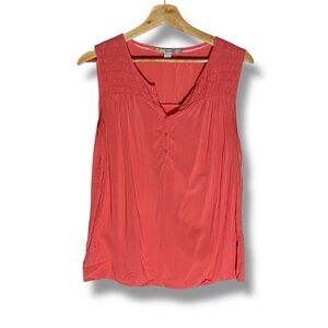 Boden EUC Soft & Silky Smocked Neck Pink Sleeveless Top